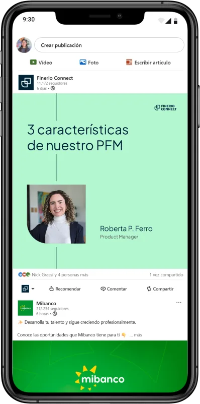 LinkedIn post shown on a phone