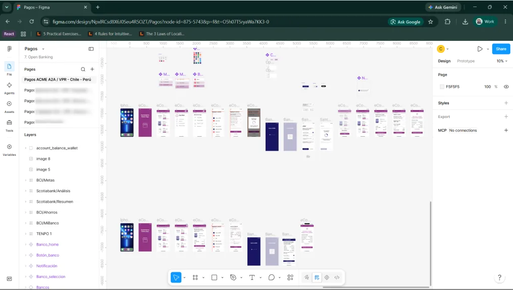 Functional UI prototype screens